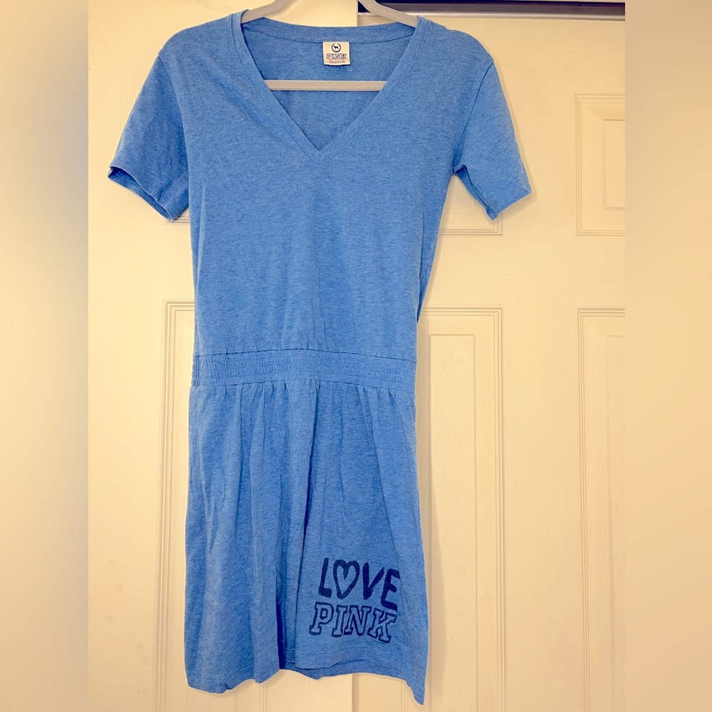 PINK Victoria's Secret Swim Cover Up Vneck Dress -Size Extra Small-Blue-Like NEW